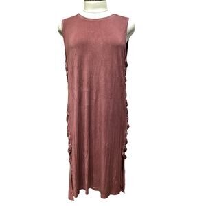 POL Maroon Open Side Midi Dress - Fits up to Large